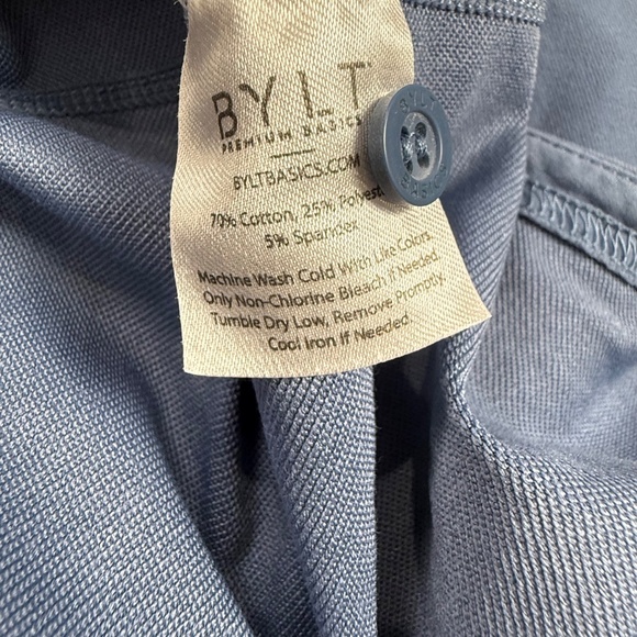 BYLT Henley Drop-Cut Long Sleeve, Blue, Fall, FAIR CONDITION, Size L - Picture 13 of 13